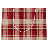 Red Cream Plaid Stripes Groot Cadeauzakje (Voorkant)