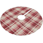 Red Cream Plaid Stripes Kerstboom Rok (Gekanteld)