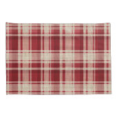 Red Cream Plaid Stripes Kussensloop (Achterkant-Rechts)