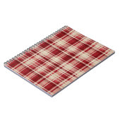 Red Cream Plaid Stripes Notitieboek (Linkerzijde)