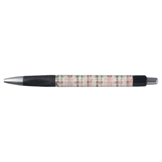 Red Cream Plaid Stripes  Pen (Voorkant)