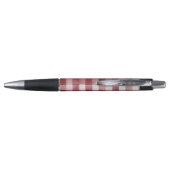 Red Cream Plaid Stripes Pen (Achterkant)