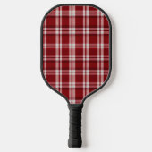 Red Cream Plaid Stripes Pickleball Paddle (Achterkant)