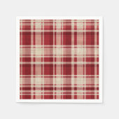 Red Cream Plaid Stripes Servet (Voorkant)