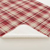 Red Cream Plaid Stripes Sherpa Deken (3/4)