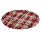 Red Cream Plaid Stripes Snijplank (Hoek)