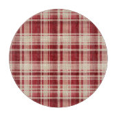 Red Cream Plaid Stripes Snijplank (Voorkant)