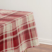Red Cream Plaid Stripes Tafelkleed (Voorbeeld)