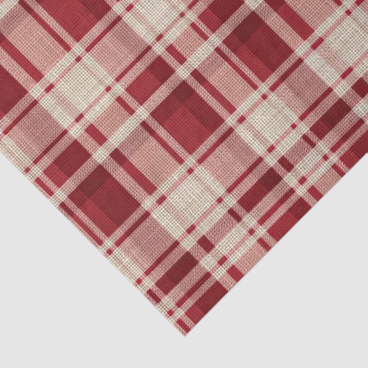 Red Cream Plaid Stripes Tissuepapier (Detail)