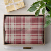 Red Cream Plaid Stripes Tissuepapier (Geschenk)