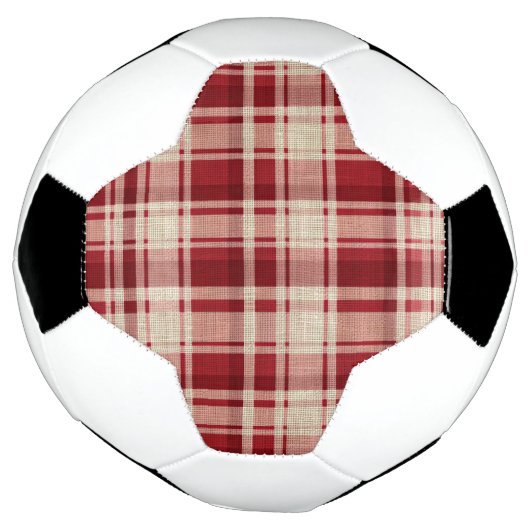 Red Cream Plaid Stripes Voetbal (Gedraaid)