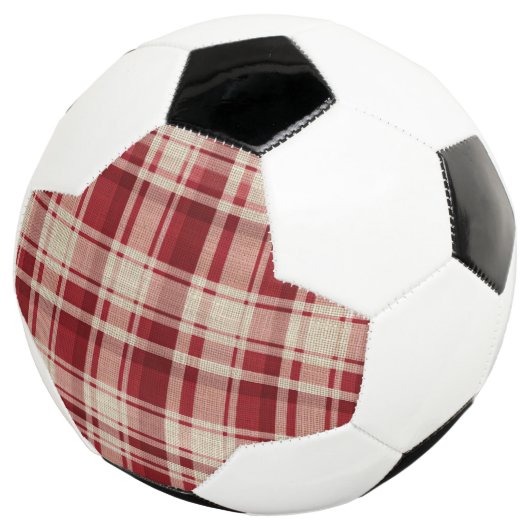 Red Cream Plaid Stripes Voetbal (Drie kwart)