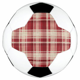 Red Cream Plaid Stripes Voetbal
