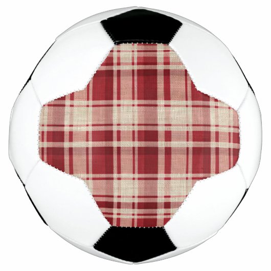 Red Cream Plaid Stripes Voetbal (Voorkant)