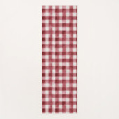 Red Cream Plaid Stripes Yogamat (Voorkant)