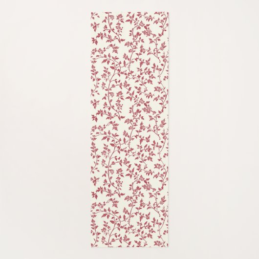 Red Cream Plaid Stripes Yogamat (Achterkant)