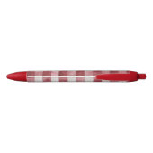 Red Cream Plaid Stripes Zwarte Inkt Pen (Achterkant)