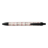 Red Cream Plaid Stripes  Zwarte Inkt Pen (Achterkant)