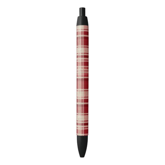 Red Cream Plaid Stripes Zwarte Inkt Pen (Voorkant Verticaal)
