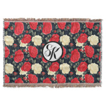 Red & Cream Roos Monogram met patroon
