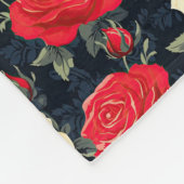 Red & Cream Roos Monogram met patroon Fleece Deken (Hoek)