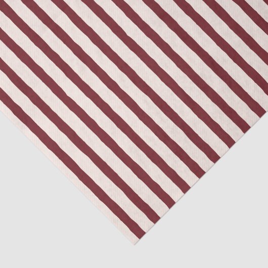 Red Cream Rustic Striped Tissuepapier (Detail)
