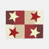 Red & Cream Star Quilted Fleece Deken (Voorkant (Horizontaal))