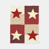 Red & Cream Star Quilted Fleece Deken (Voorkant)