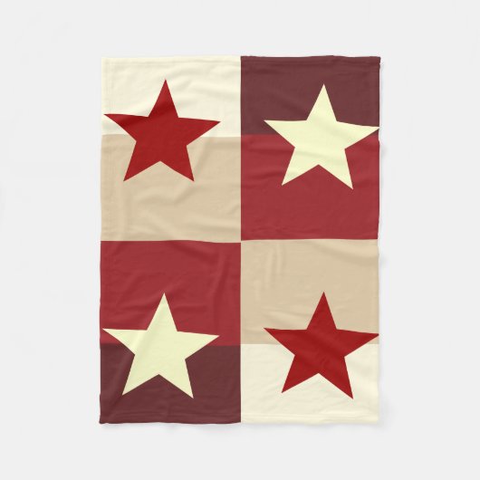 Red & Cream Star Quilted Fleece Deken (Voorkant)