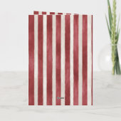 Red Cream Stripes Bow Christmas Kaart (Achterkant)