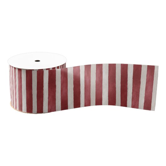 Red Cream Stripes Christmas Grosgrain Lint (Spoel)