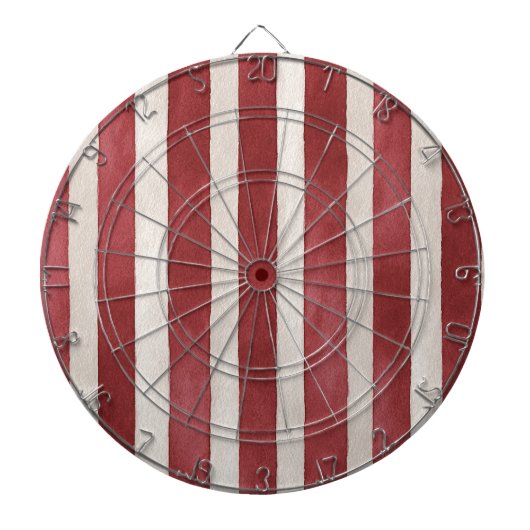 Red Cream Stripes Dartbord (Voorkant)
