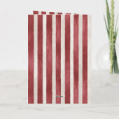 Red Cream Stripes Gold Merry Christmas Tree Kaart (Achterkant)
