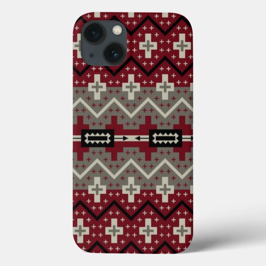 Red Cream Tribal Pattern Abstract Case-Mate iPhone Case (Achterkant)