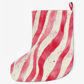 Red Cream White Candy Cane Christmas Grote Kerstsok (Achterkant)