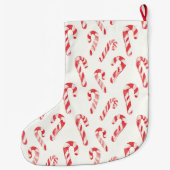 Red Cream White Candy Canes Christmas   Grote Kerstsok (Achterkant)