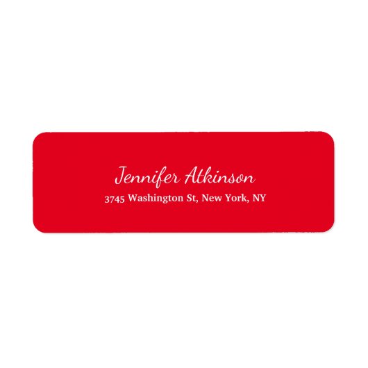 Red Creative Handwriting Plain Simple Etiket (Voorkant)