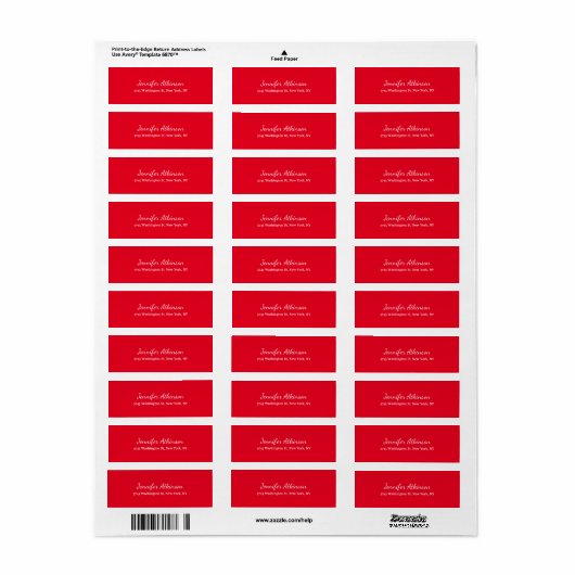 Red Creative Handwriting Plain Simple Etiket (Full Sheet)