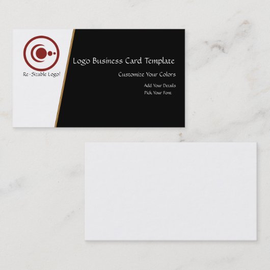 Red Crescent Moon & Planets Logo Visitekaartje (Voorkant / Achterkant)