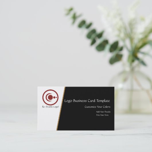 Red Crescent Moon & Planets Logo Visitekaartje (Staand voorkant)