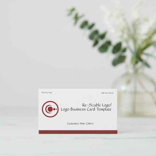 Red Crescent Moon & Planets Logo Visitekaartje (Staand voorkant)