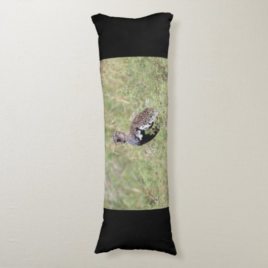 Red Crested Korhaan Lichaamskussen (Voorkant Verticaal)