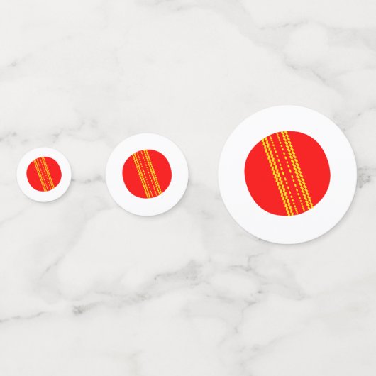 Red Cricket Ball Confetti (Achterkanten)