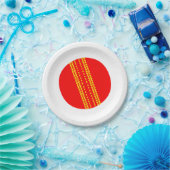 Red Cricket Ball Papieren Bordje (Feest)