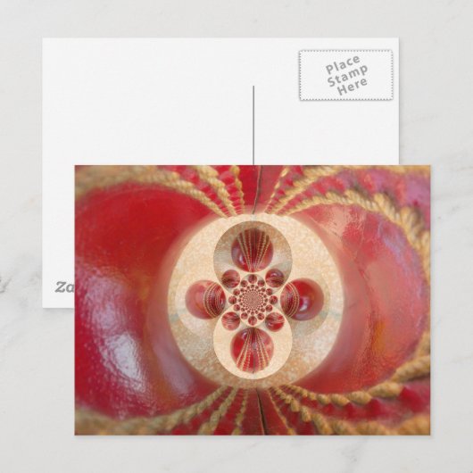 Red Cricket Balls Abstracte kunst Print Design Briefkaart (Voorkant / Achterkant)