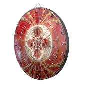 Red Cricket Balls Abstracte kunst Print Design Dartbord (Voorkant Rechts)