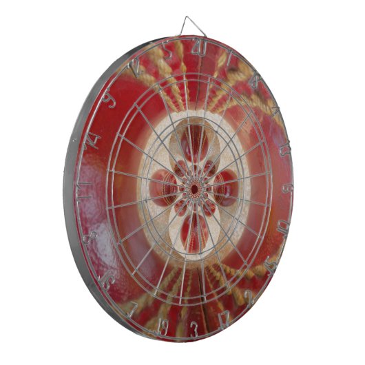 Red Cricket Balls Abstracte kunst Print Design Dartbord (Voorkant Links)