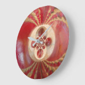 Red Cricket Balls Abstracte kunst Print Design Grote Klok (Hoek)