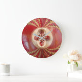 Red Cricket Balls Abstracte kunst Print Design Grote Klok (Huis)