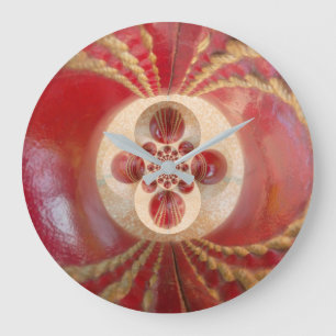 Red Cricket Balls Abstracte kunst Print Design Grote Klok